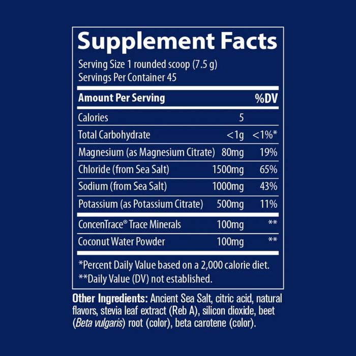 Trace Minerals ZeroLyte Boks 344g Salt Appelsin