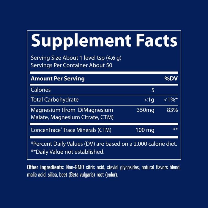 Trace Minerals Stress-X Magnesium Pulver Bringebær Sitron