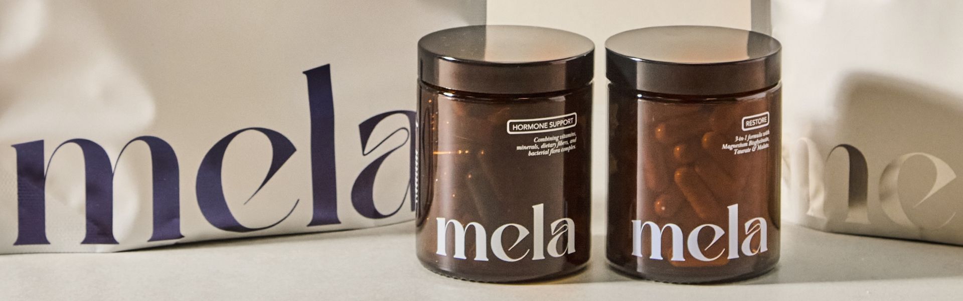 sortiment av kosttilskudd fra Mela