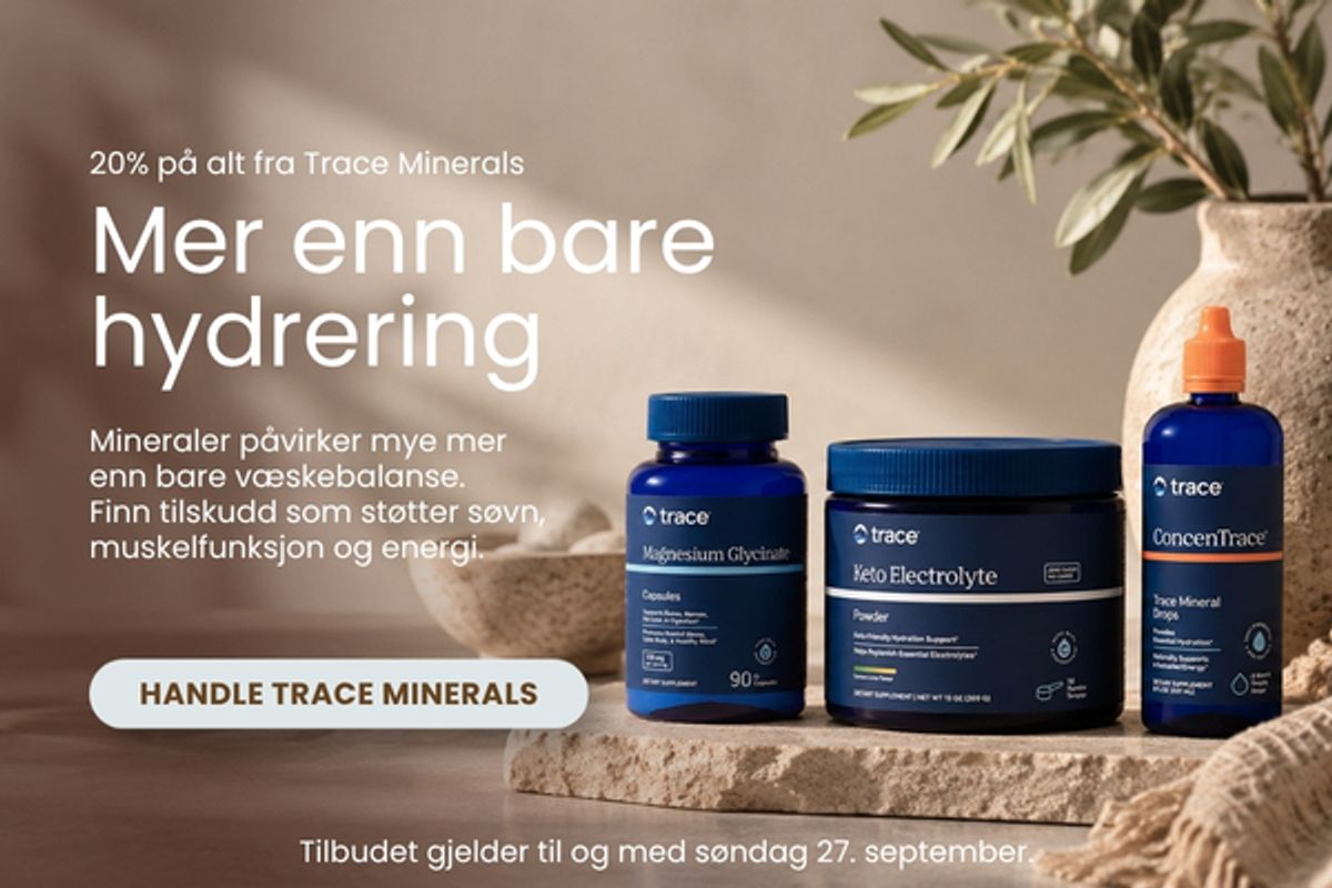 Trace Minerals Magnesium Glycinate, Keto Electrolyte og ConcenTrace – 20 % på hele Trace Minerals-sortimentet.