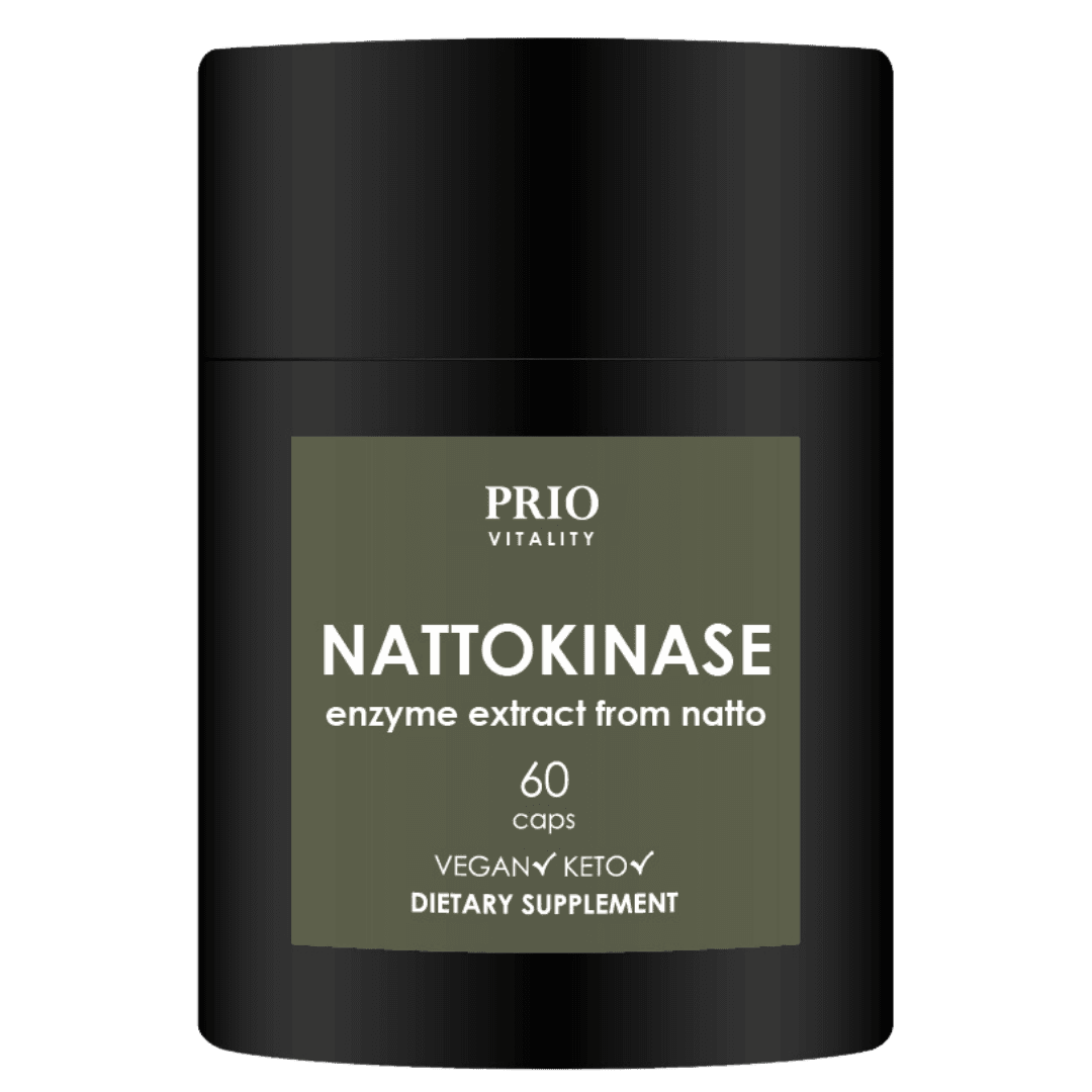 Prio Vitality nattokinase kosttilskudd med høy kvalitet og ren clean label formulering for sirkulasjon