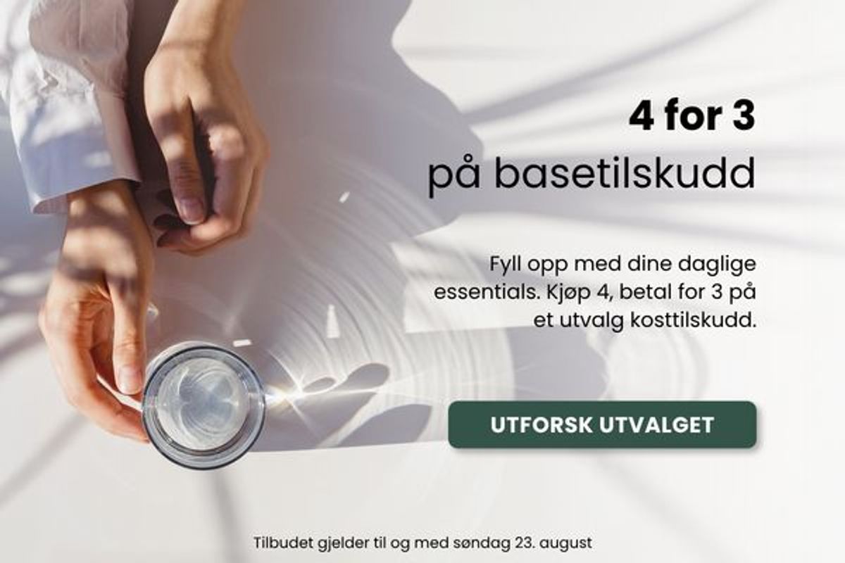 Fyll opp med dine daglige essentials. Kjøp 4, betal for 3 på et kuratert utvalg av premium vitaminer, mineraler, omega-3, magnesium og kreatin hos vitaminX.