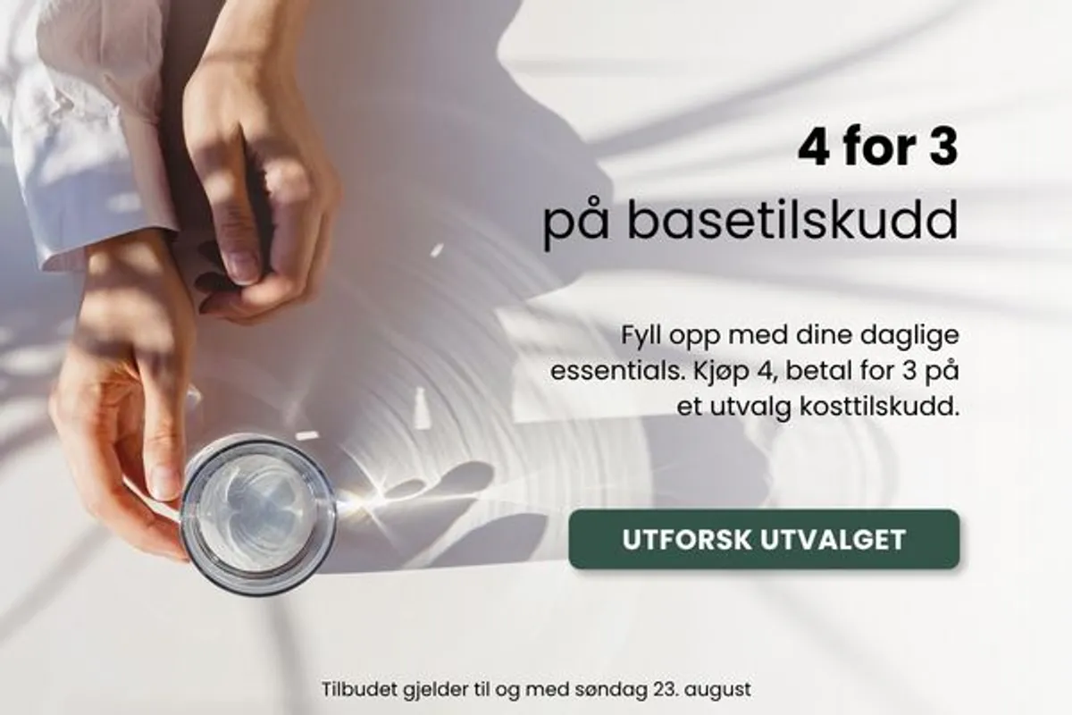 Fyll opp med dine daglige essentials. Kjøp 4, betal for 3 på et kuratert utvalg av premium vitaminer, mineraler, omega-3, magnesium og kreatin hos vitaminX.