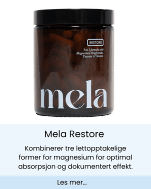 Glasskrukke med magnesiumtilskudd fra Mela