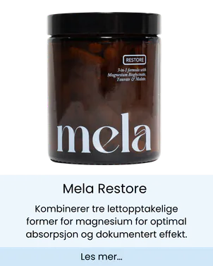 Glasskrukke med magnesiumtilskudd fra Mela